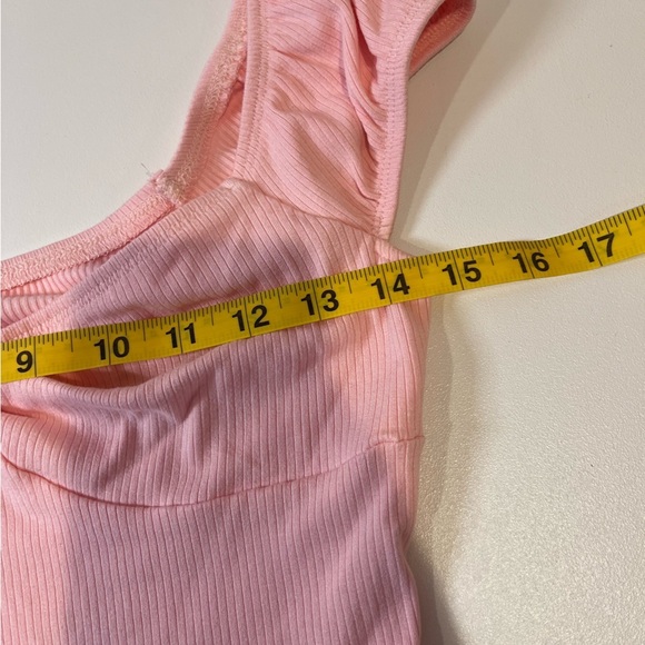 Y2K Light Pink Cinched Baby Doll Milkmaid Off Shoulder Top coquette cottagecore - Picture 5 of 6